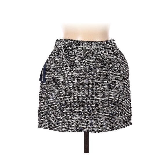 48.Color Block| Wool Tweed cotton blend|Size 38(EU)| Mini Skirt| Pockets - Picture 4 of 11